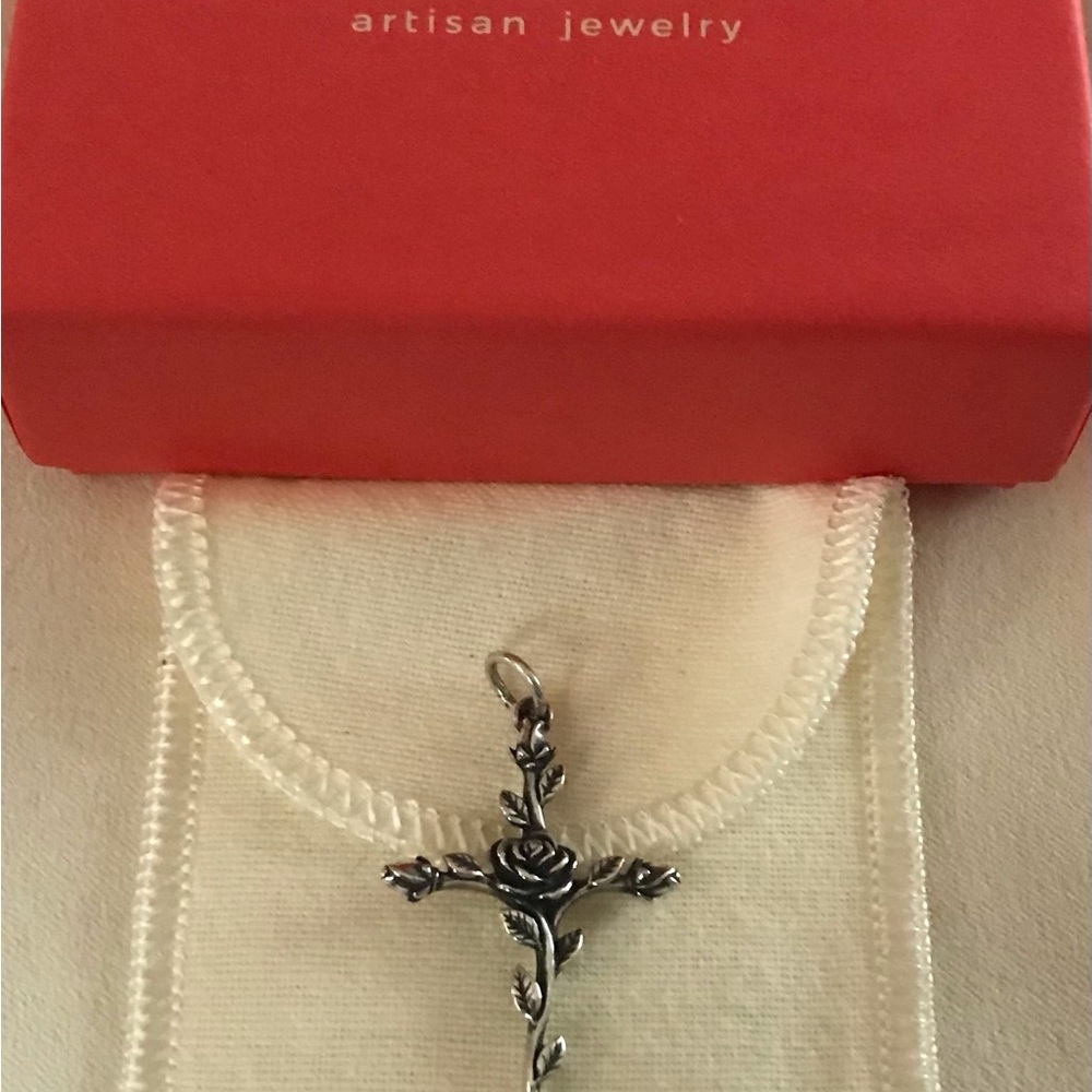 James Avery Sterling Silver Rosebud Cross Pendant